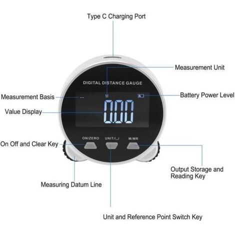 Jauge de Distance numérique, écran LCD Rechargeable, outil de mesure électronique de roulement longue Distance A