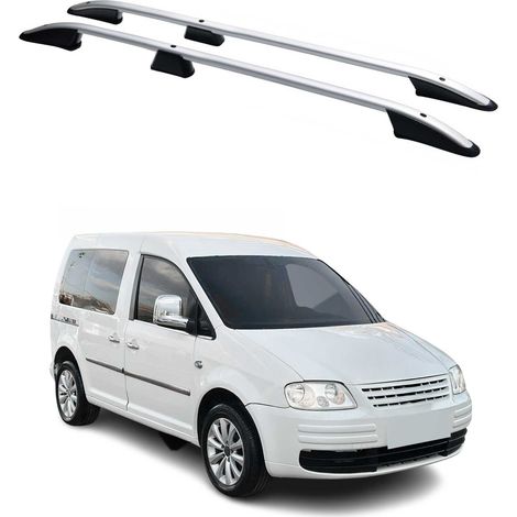 Barres de toit longitudinales pour VW Caddy 2003-2015 L1 Aluminium Gris (1/5)