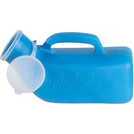 Tragbares Urinal für Männer, 1200 ml Urinal für Männer, Urinflasche mit wiederverwendbarem Kunststoffdeckel für Reisen, Camping und unterwegs (1/5)
