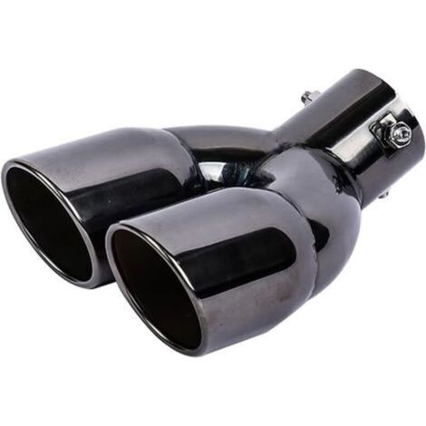 Embout Echappement,76mm Diamètre Tuyau D'échappement De Voiture Double Embout D'échappement Sortie en Acier Inoxydable Universel Cache D'échappement Pot (1/5)