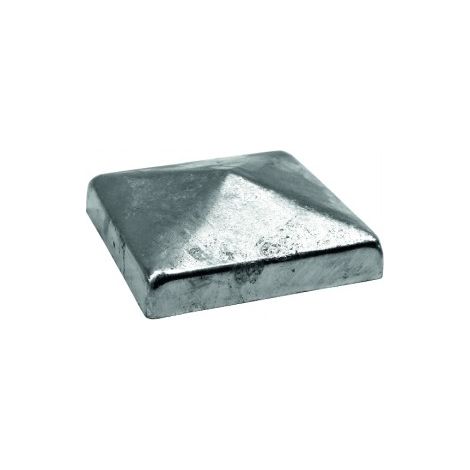 Bricobois – Chapeau de poteau carré 120x120mm – Zingué à chaud – Fixation par vis – Protection contre intempéries – Pour poteaux bois