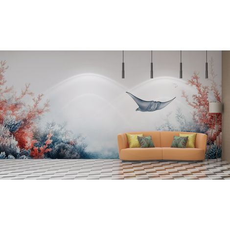 Papier peint animaux raie manta sous leau - 150 x 250 cm (1/2)