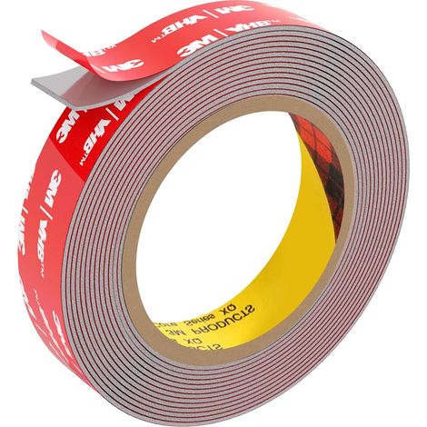 Nastro biadesivo 3M VHB, nastro di montaggio extra forte, nastro di montaggio impermeabile e durevole per strisce LED, decorazione per auto, casa e ufficio, grigio, 4,7 m × 1,98 cm