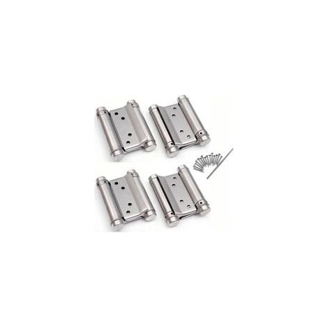 cerniere a molla a doppia azione per porte a battente, in acciaio inox, stile saloon/western, 75 mm (portata fino a 15 kg) (1/4)