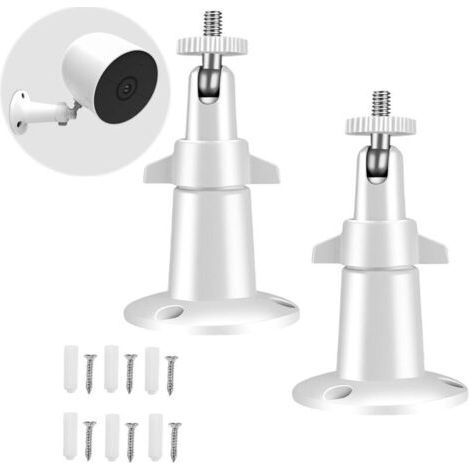 White, 2 PCS Outdoor Camera Bracket, Camera Bracket, Adjustable Metal Security Pole Bracket, for Arlo Pro Security Camera, Arlo Pro, Arlo Ultra, Arlo Go, Arlo Essential Spot, Ring Stick U (1/5)