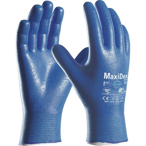 ATG Handschuhe MaxiDex® Gr.9 blau EN ISO 374-5/EN 388 PSA III ATG
