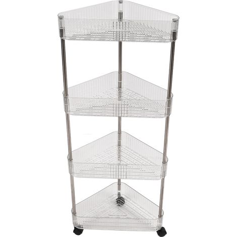 Eosnow Chariot roulant Transparent multifonctionnel à 4 niveaux, coin mobile, caddie à couches pour bébé, organisateur pour bureau, salon, cuisine (1/5)