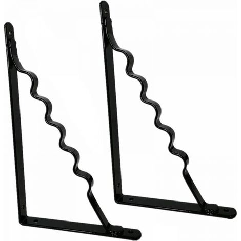 2 pièces Support d'étagère fer,Tablette Flottante triangulaire Support Etagere Equerre Murale de cloison murale trépied Cadre Support (245×150mm) (1/5)