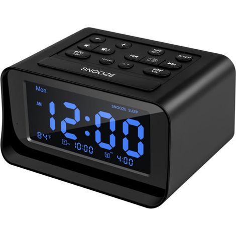 Réveil Numérique Radio LED pour Chambre - Port de Charge USB - Contrôle de la Température - Horloge de Bureau Électronique (1/5)