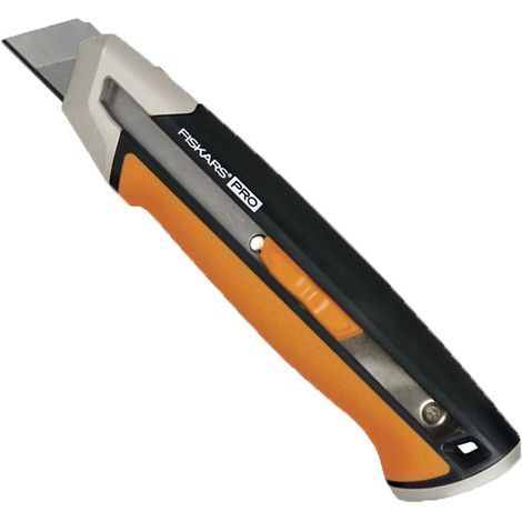 FISKARS CarbonMax Cuttermesser 25mm, Abbrechmesser integrierter Klingenentferner