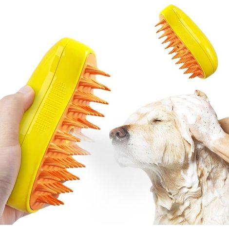Brosse à vapeur multifonctionnelle 4 en 1 pour chat, brosse à vapeur autonettoyante pour massage pour enlever les poils emmêlés et lâches (1/5)