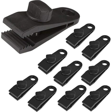 Lot de 10 pinces pour bâche, tentes, auvents portables et étanches à fixation instantanée, pour bâches de bateau et auvents (1/5)