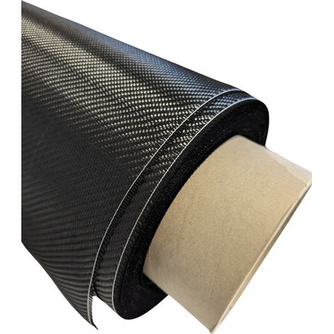 Tissu en Fibre de Carbone 3K, Sergé 245g/m² – 125cm x 80cm (5m²) – Parfait pour Fabrication, Réparation et Covering