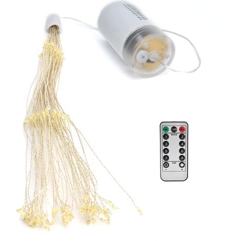 Kabellos steuerbare LED-Lichterkette, 8 Modi, IP65 wasserdicht, Sternenmuster, für den Innen- und Außenbereich, 180 LEDs, 22 cm x 10 cm, keine AA-Batterien erforderlich (1/5)