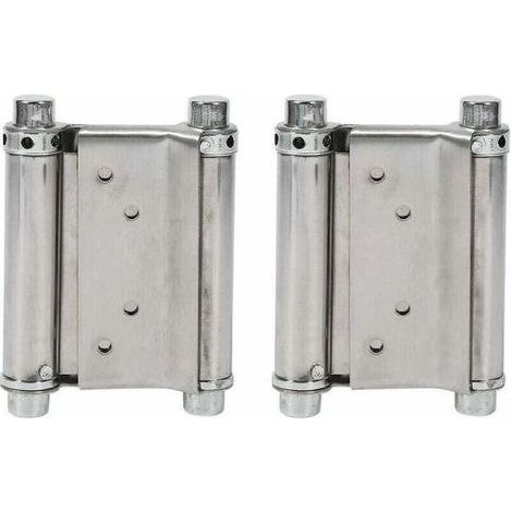 2Pcs Charnières À Ressort Double Action en Acier Inox Charnières de Porte de Saloon Gond Porte Battante, XU, Capacité de Charge Jusqu'à 15 Kg (1/4)