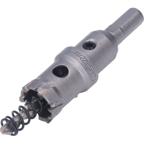 22-mm-Hartmetall-Lochsägebohrer, Kernbohrer für dickes Metall mit Innensechskantschlüssel, Lochbohrer-Set für Stahl, langlebiger Kernbohrer (1/5)