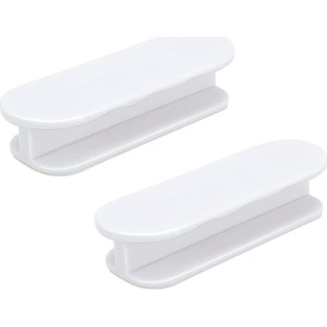 Lot de 2 poignées de porte de balcon, poignée de porte, poignée de porte autocollante, sans effort, poignée d'armoire, poignée de meuble en plastique (1/5)