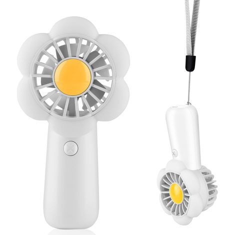 Mini ventilateur portable, mignon et rechargeable, 3 vitesses de ventilation, USB, design mignon, ventilateur de poche silencieux, petit ventilateur personnel-AquaForge (1/5)