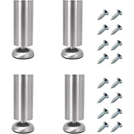 LITZEE 4er Set Verstellbare Möbelbeine 18 cm lang, extra dick, Edelstahl, Hochleistungs, Couchtischschrank, TV-Beine, Sofa-Stützbeine (1/5)