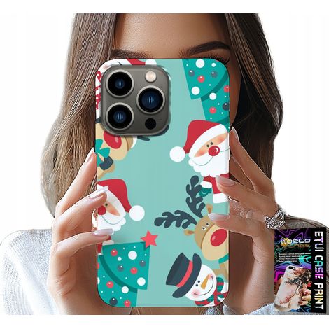 Custodia per iPhone 15 PRO - Babbo Natale, renne, pupazzo di neve, motivi natalizi (1/5)