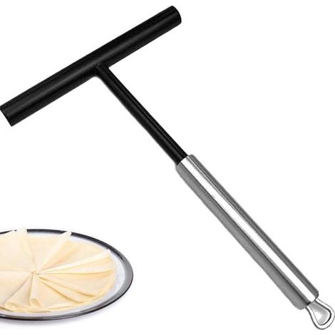 Allecto Plus - Separador de panqueques de 19,5 cm, esparcidor de masa, acero inoxidable, plástico, apto para lavavajillas.