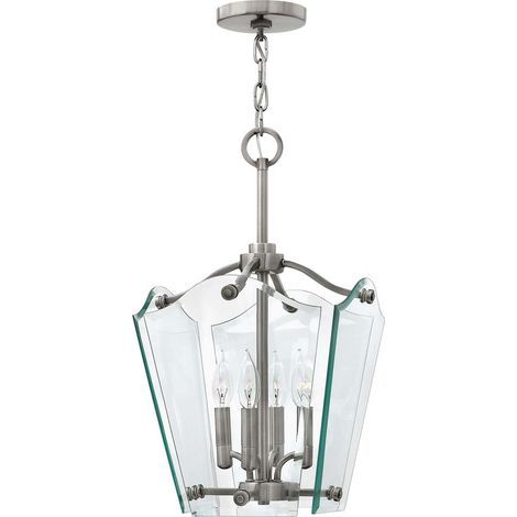 Elstead Wingate - Sospensione da soffitto a 4 luci piccola nichel antico lucido, E14