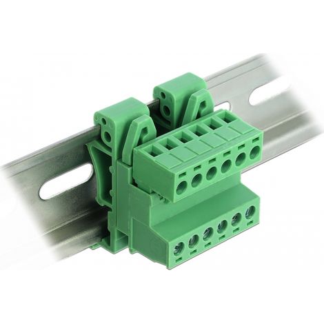Delock Juego de bloques de terminales para riel DIN 6 pin con paso de 5,08 mm en Ã¡ngulo