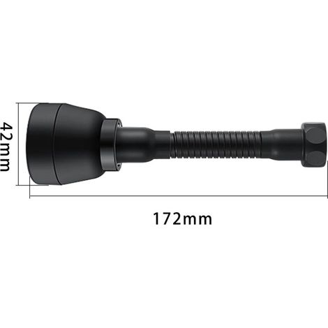 Schwenkbarer Wasserhahn-Luftsprudler, Küchenarmatur-Verlängerung, universelle Messing-Spülbeckenarmatur, 360° flexible Küchenarmatur, drei spritzfreie Druckstufen, Küchenzubehör 172 mm (Schwarz)