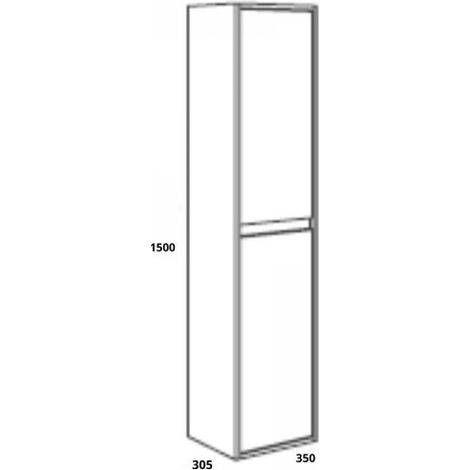 Colonna da bagno sospesa 35x150H cm colore rovere grigio ghiaccio - Foltin