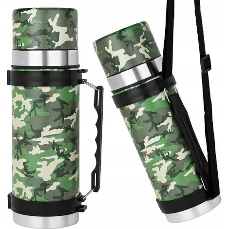 Große Thermoskanne für Kaffee und Tee, Edelstahl, Moro Design, 1 Liter, mit Tragegriff