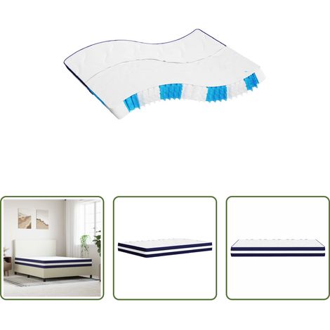 vidaXL Soutien du dos -  Matelas à ressorts ensachés dureté moyenne 160x200 cm (1/5)
