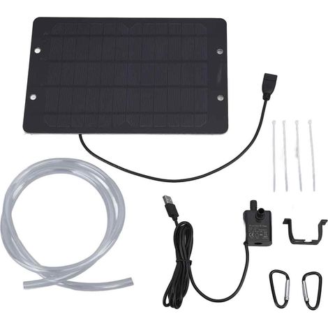 Fontaine Solaire Pompe à Eau USB 6V 10W 240L/h pour Bain d'Oiseaux et Bassin de Jardin (1/5)