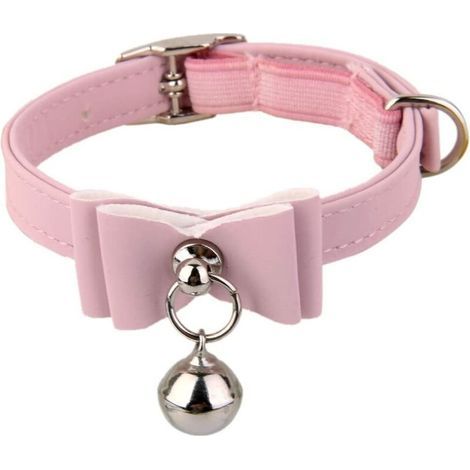 Collier réglable avec pendentif cloche pour chaton, rose – (1/4)