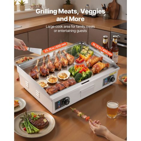Plancha Électrique 65,5x40 cm, Plaque à Snacker Électrique 4000 W, pour Barbecue Restaurant Bar, Plaque de Cuisson Lisse Températur… (1/5)