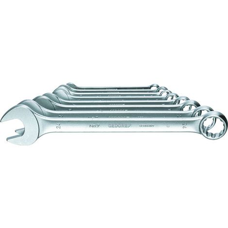 Jeu de clés mixtes, modèle court, DIN 3113 A, ISO 3318, Quantité : 8 pièces, Contenu 10 12 13 14 17 19 22 24 mm (1/5)