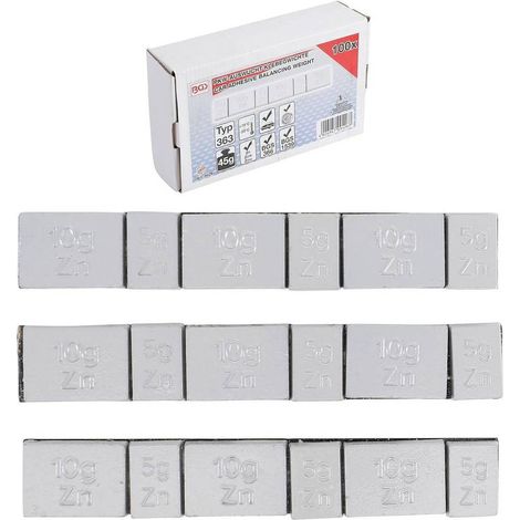 Poids d'Équilibrage Autocollants 45 g - Lot de 100 pcs - Type 363 - Fixation Facile et Précise - D-Work (1/5)