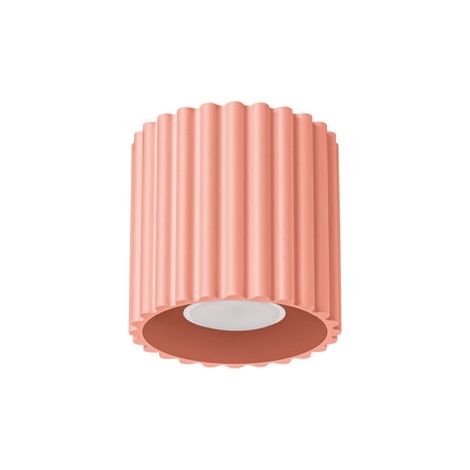 Moderner, geriffelter, runder Pfirsich-Deckenspot, 10 cm, 1xGU10, 10W, Aura Sollux Lighting