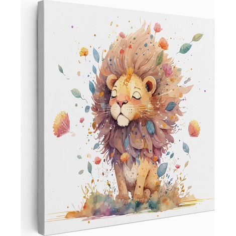 Tableau toile Enfants Carré - Lionceau - 60x60 cm (1/2)