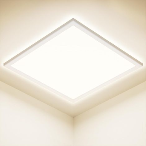 Plafonnier LED, 24W 2800LM Carré Luminaire Plafonnier, 4000K Super Mince Lampe de Plafond, Étanche IP44 Ø30CM Lampe Plafond Moderne pour Salle de Bain, Chambre, Salon, Cuisine, Balcon (1/5)