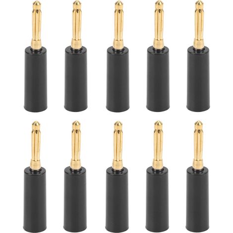 Connecteur de câble de haut-parleur sans soudure, plaqué or, 4mm, 7 broches, pour récepteurs Audio et vidéo, amplificateur de cinéma maison, noir (1/5)