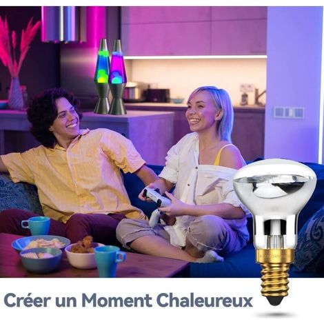 Ampoule de Lampe à Lave 25W E14 R39 Blanc Chaud Ampoule à Réflecteur Blanc Chaud SES Petite vis Edison Ampoule à Incandescence Projecteur (Paquet de 4)