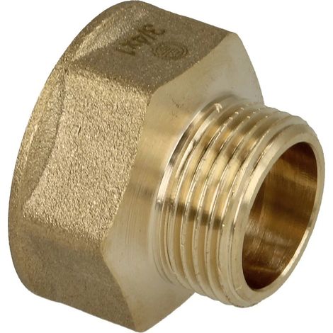 Rallonge de réduction FF/FM 1’’ x 3/4’’ hexagonale laiton nu