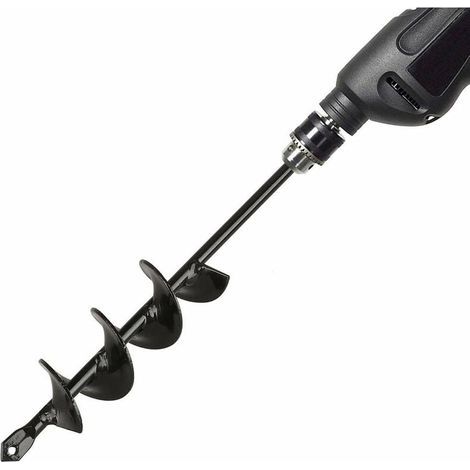 Mèche pour tarière 4×22cm – Acier haute résistance pour sols durs – Compatible avec perceuses 9.5mm – Outil de plantation efficace (1/5)