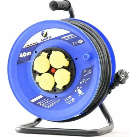 I-WATTS PRO EE4D07 ? 2540 4 STECKDOSEN KABELTROMMEL 40 M 3 G, BLAU, EE4D07-2540