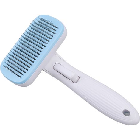 Brosse de toilettage professionnelle autonettoyante pour chiens et chats, fil d'acier bleu (1/5)