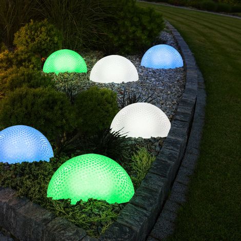 6er Set LED Halbkugel Leuchten Grundstück Deko Außen Lampen IP44 Beleuchtung (1/5)