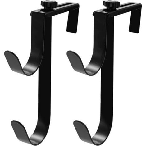 Crochets de clôture de piscine réglables en aluminium, crochets robustes pour tuyaux de piscine, accessoires pour écumoire de piscine (2, noir)