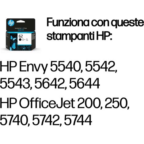 INK HP 62 C2P04AE K OFFICEJET 5745 200 PAG