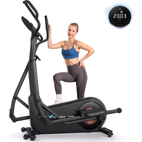 MERACH Elliptical Trainer, Quiet Crosstrainer with 8 Adjustable Magnetic Resistance Levels, LCD monitor, Dedicated App, Cup holders, Max. 180 kg