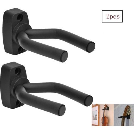 2 Morceau de Guitare Crochet Support Mural Support Guitare Mural Cintres Guitares Crochet de Support Pour tous guitare Acoustique, Guitare classique, Guitare électrique, Basse, Ukulele (1/4)